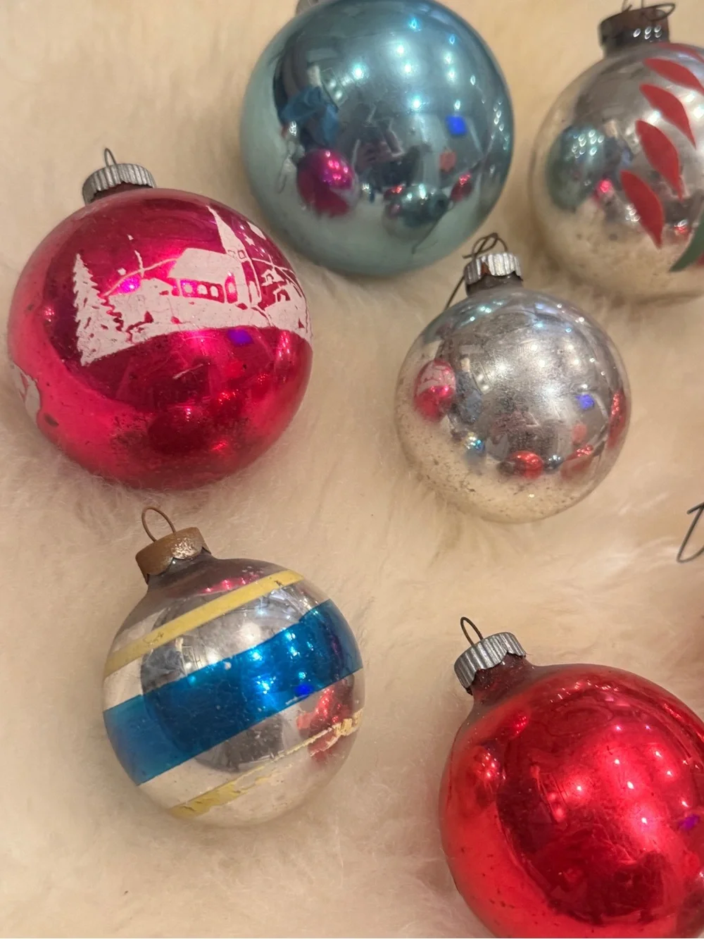 Lot of 9pcs Vintage 40-50s Shiny Brite Ornament’s